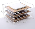 SANRUI Acrylic Paper Organizer Letter Tray for Desk, 3 Tier Enlarged File Sorter,Clear File Holder Desktop Shelf Document Storage for School Office Home