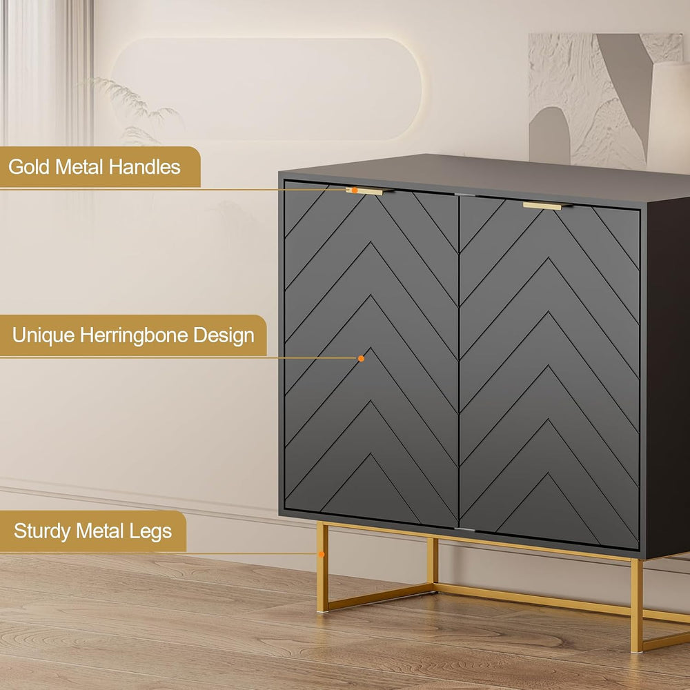 31'' Modern Sideboard Buffet with Storage for Living Room, Black and ...