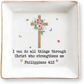 Inspirational Bible Verse Jewelry Dish,4" Ceramic Jewelry Tray Christian Gifts for Women, Religious Gifts for Mom, Daughter, Sister, Friends - Birthday, Confirmation, Catholic Gift for Her, Teen Girls