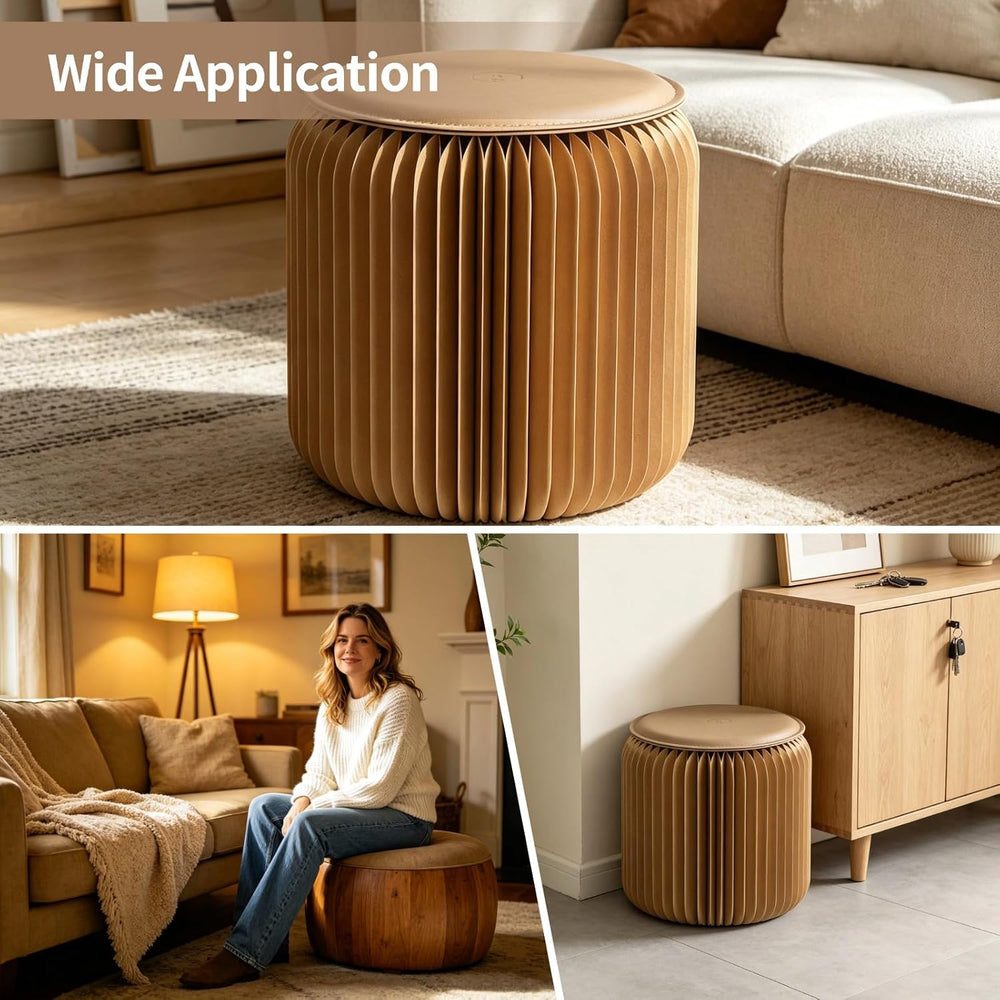 Paper Folding Stool, 12 Inch Kraft Paper Honeycomb Design Stool, 661 Lbs Load...