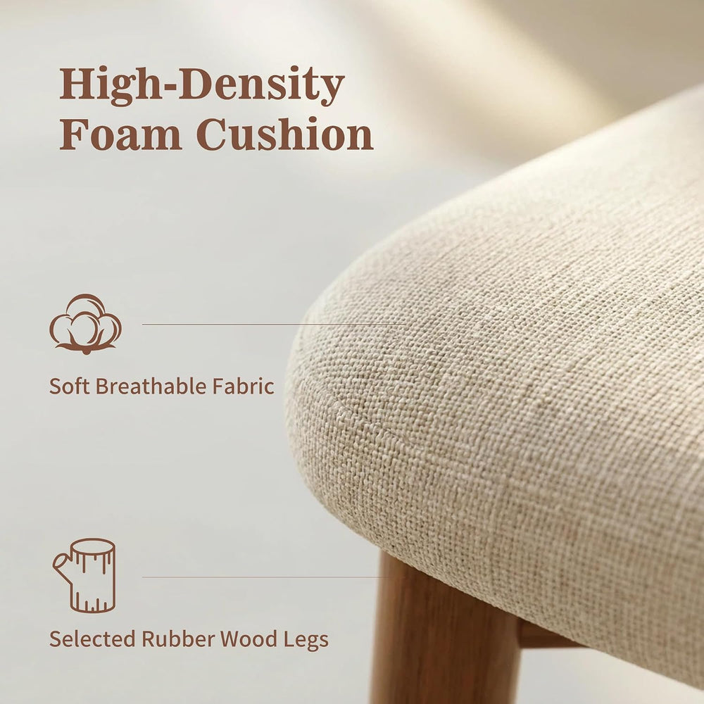 Dining Chairs Set of 4, Upholstered Wooden Mid Century Modern Fabric Kitchen ...