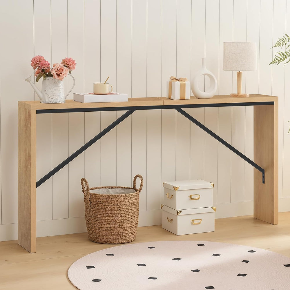 MAHANCRIS Console Table, 62.2" Long Sofa Table Behind Couch, Narrow Entr...