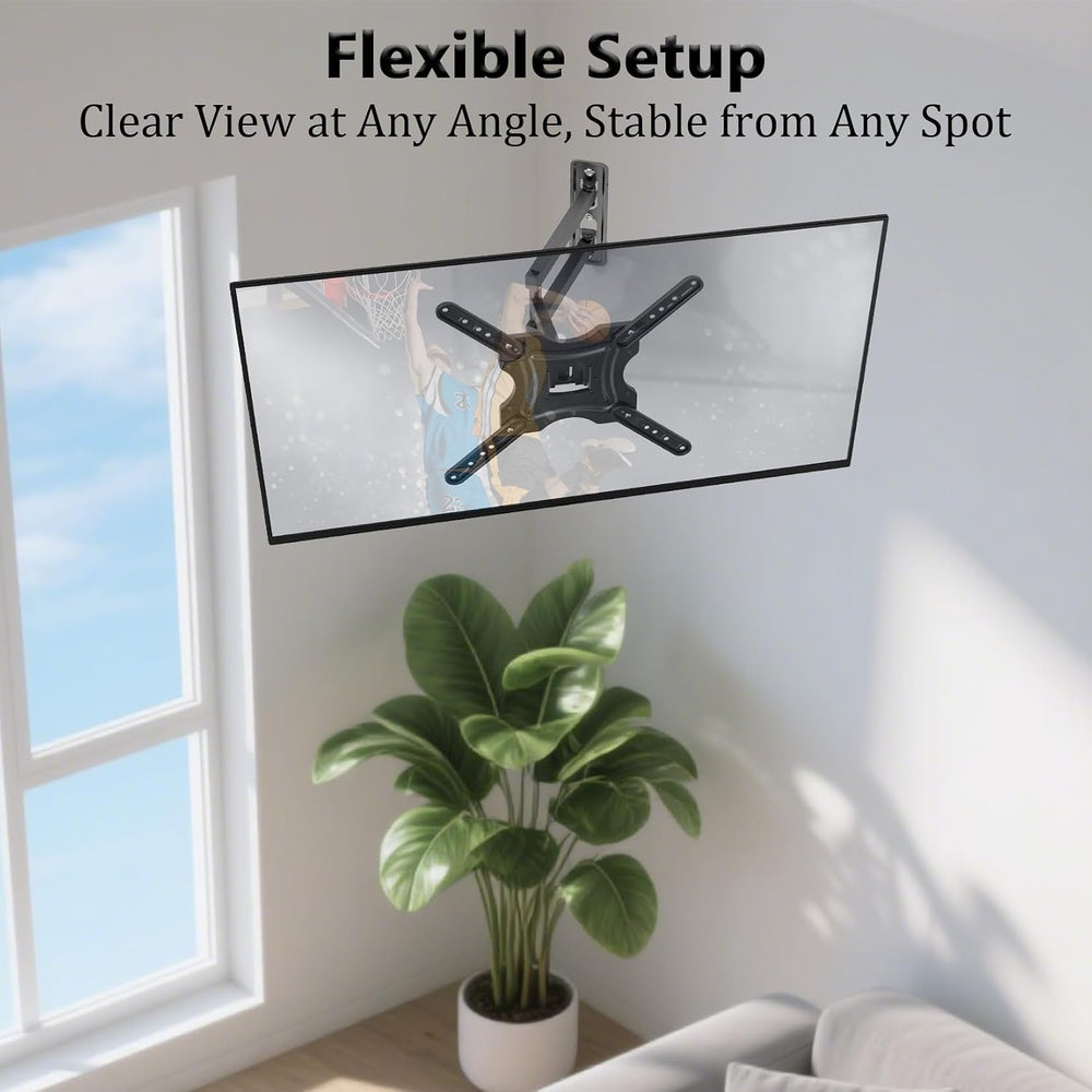 Full Motion TV Wall Mount, Corner Wall Mount Bracket with Swivel Tilt Arm, Fi...