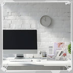 11 in 1 Desk Organizers and Accessories - White Office Supplies - Includes White Stapler, Tape Dispenser, Pen Holder, Staple Remover, Clips, Ruler, Scissors, Tapes, Tabs