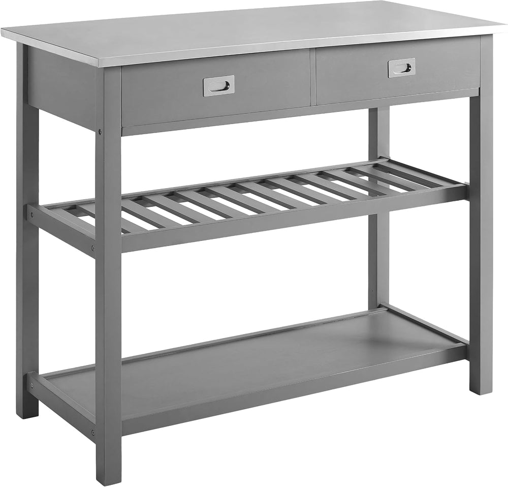 Crosley Furniture Chloe Rolling Kitchen Island | Storage Cart, Microwave Stan...