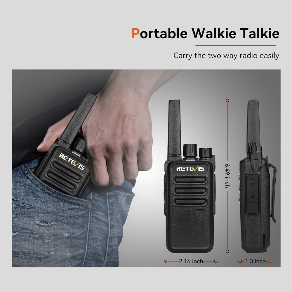 Retevis RT68 Walkie Talkies Long Range Rechargeable (10 Pack) with Charger
