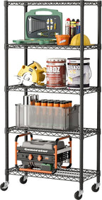 SINGAYE 5 Garage Heavy Duty Shelving Unit Kitchen Pantry Close Home Organizers and Storage Bathroom Shelf Laundry Room Organization Industrial Book Metal Wire Adjustable Shelves