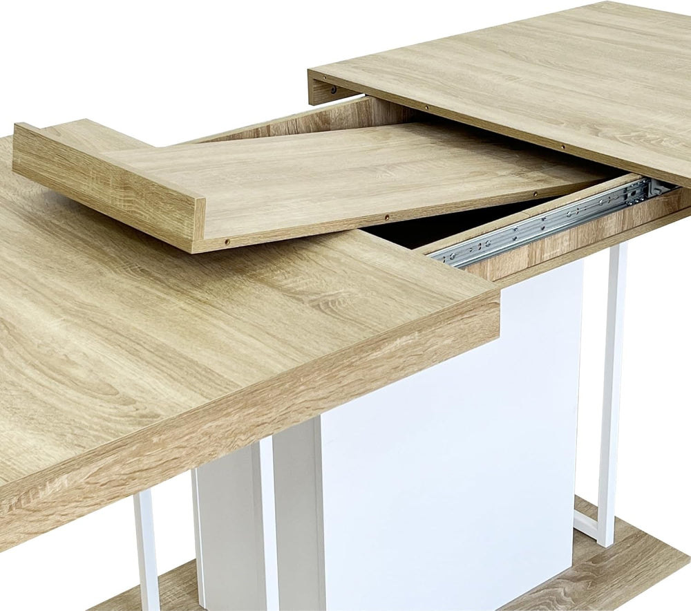 KEIKI Extendable Dining Table for 6-10 People, Dining Room Table for Gatherin...