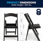 Flash Furniture Hercules Series Folding Chairs for Weddings and Formal Events, Stackable Commercial Event Seats with 1,000-lb. Static Weight Capacity, Set of 4, Black
