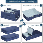 punemi Under Bed Storage Containers, 2 Pack Under Bed Organizer With Lids, Long Flat Stackable Clothes Storage Bins Large Underbed Storage, Organization and Storage Closet For Toys Blankets, Navy