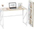 Elephance Folding Desk Writing Computer Desk for Home Office, No-Assembly Study Office Desk Foldable Table for Small Spaces