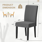 Furmax Ergonomic Dining Chairs Set of 2, Upholstered Fabric Dinning Room Chairs, Velvet Kitchen Chairs with Adjustable Wood Legs for Kitchen Living Room (Velvet Grey, 2)