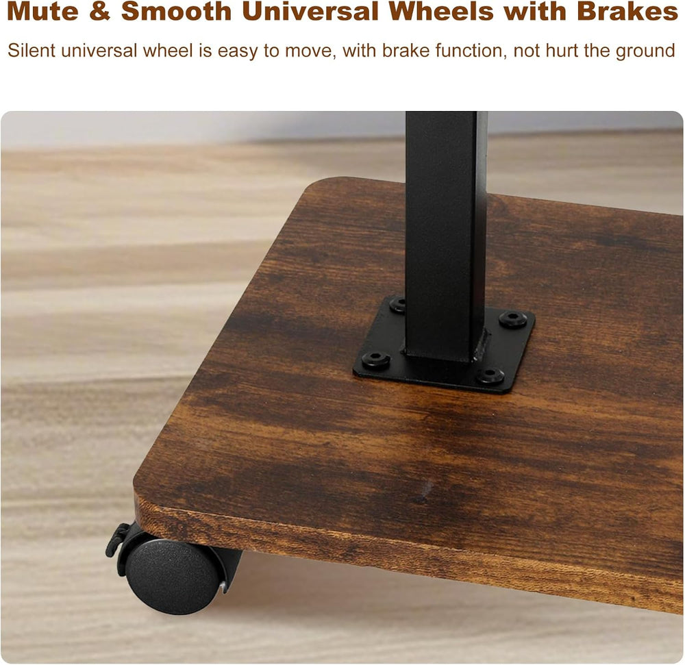 Side Table TV Tray for Couch,Height Adjustable C Shaped End Table for Small S...
