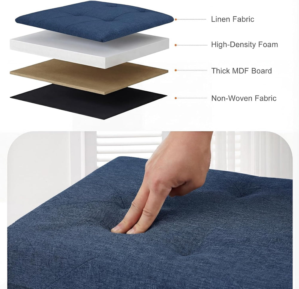 Sweetcrispy 43 Inch Folding Storage Ottoman Bench, Ottoman with Storage | Lar...