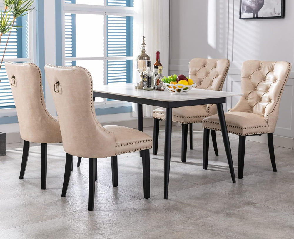 EALSON Modern Dining Chairs Set of 8 Mid Century Leather Dining Room Chairs w...