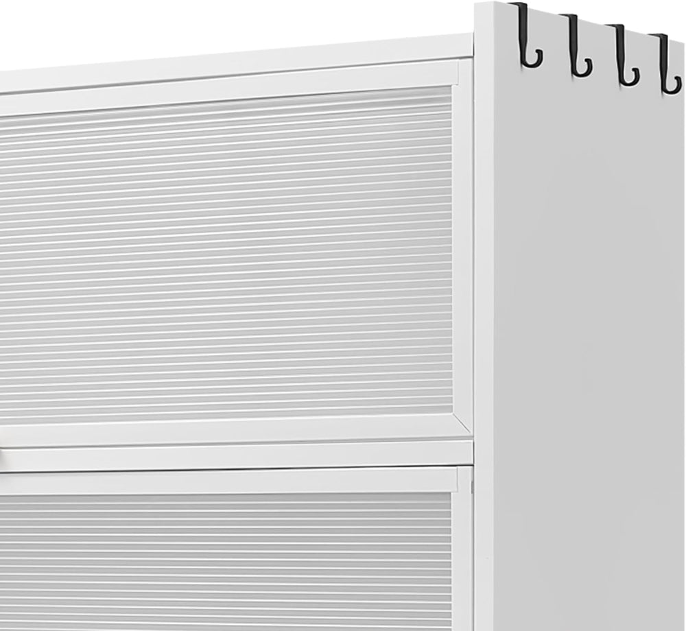 73" Metal Kitchen Pantry Cabinet with Flip Door - 6-Tier Storage Hutch w...