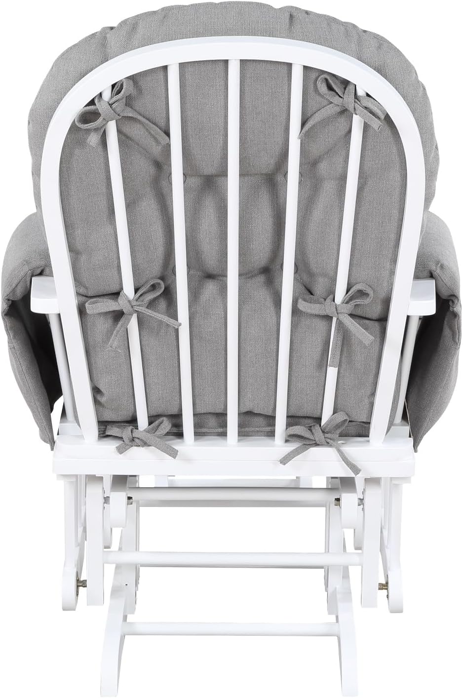 Penau Glider Ottoman, Soft Quiet Gliding, Gray Wood | Nursery Bonding Spot, Soft Gliding Motion, Button Tufted Back, Side Pocket, Matching Ottoman