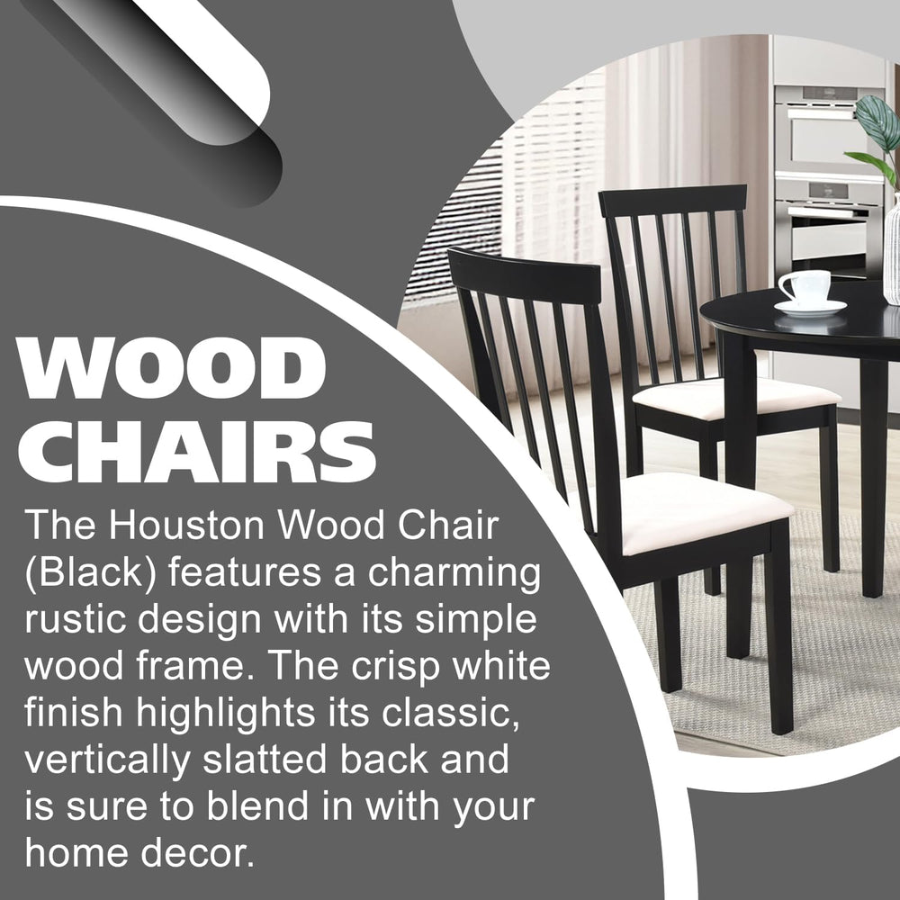 Kings Brand Furniture - Set of 4 Wood Dining Chairs - Upholstered Modern Dini...