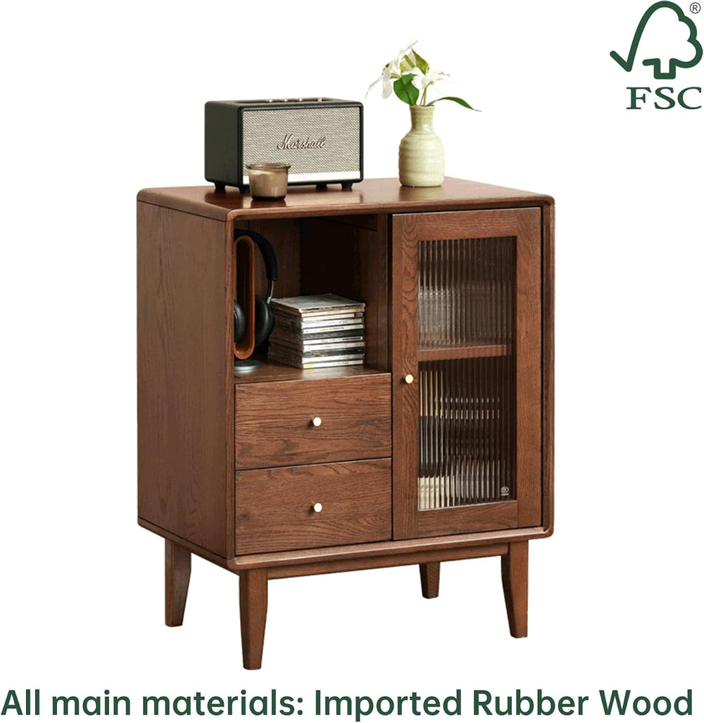 Mid-Century Modern Solid Wood Accent Cabinet 25.6" W x 15.7" D x 31...