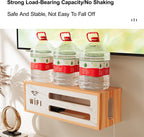Wall Mount WiFi Router Box, WiFi Router Storage Cabinet, Power Strip and Cable Management Hider Rack, Invisible Storage, for Living Room, Office, Bedroom(Brown)