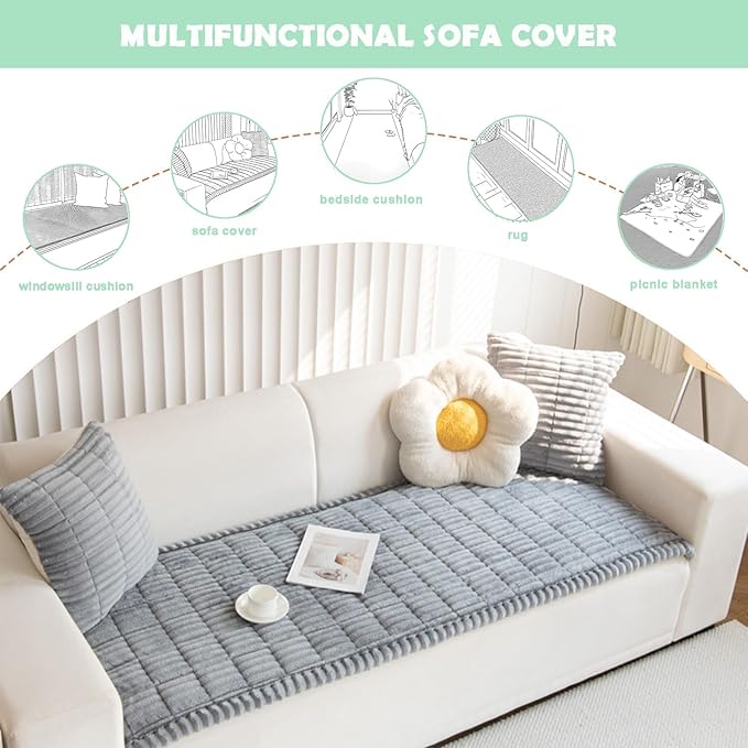 ZQFFB Pet Couch Cover Dogs Washable Non-Slip Couch Protector Pet Friendly Dog...
