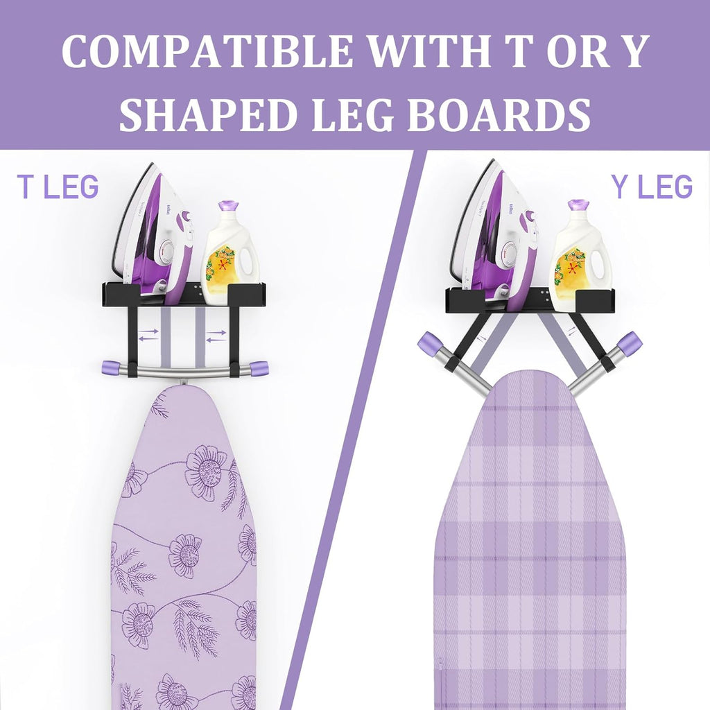 JUYSON Ironing Board Holder Wall Mount for T&Y Leg Ironing Board Hanger, Iron Holder Wall Mounted for Laundry Room