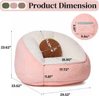 HOMMPA Bean Bag Chair for Teens Comfy Faux Fur Bean Bag Couch with Back Support Stuffed Lazy Floor Sofa for Living Room Bedroom Dorm Peach Pink