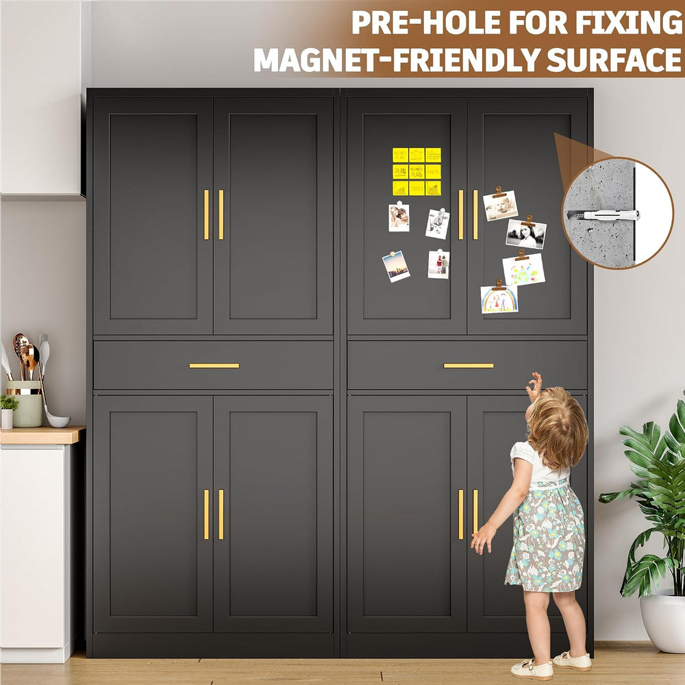 Metal Cabinet, 71” Garage Storage Cabinet with Doors and Adjustable Shelves (...