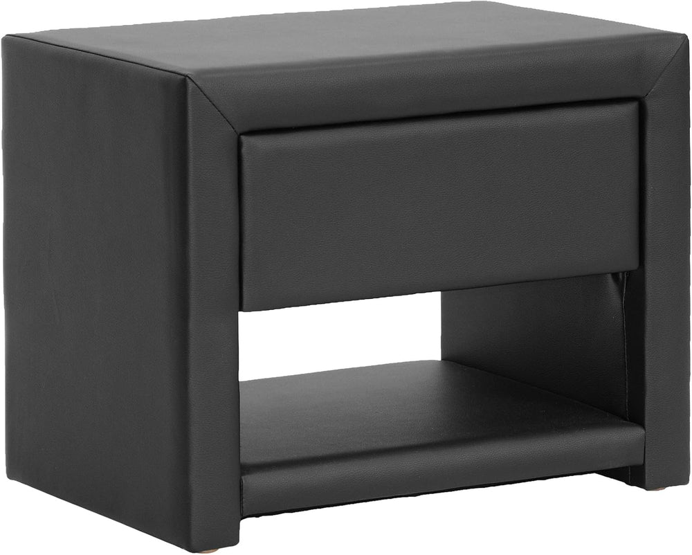 Baxton Studio Massey Upholstered Modern Nightstand, Black