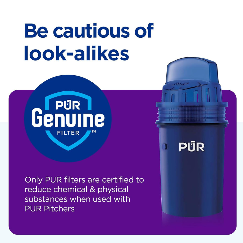 PUR 7-Cup Pitcher Water Filter with 1 Genuine PUR Filter- Small Capacity, 2-i...