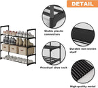 Calmootey 4-Tier Shoe Rack, Tall Large Capacity 20 Pairs Shoes Storage Organizer, Stackable Wide Shoe Shelf for Entryway, Hallway, Black