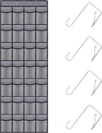 28 Mesh Pockets Hanging Shoe Organizer, Over the Door Shoe Organizer，Closet Storage Holder for Back of Door Storage Holder for Back of Door(Grey)