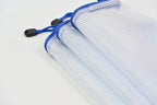 AUSTARK 20 Pcs Zipper File Bags, Plastic Mesh Pouch, Board Game Storage Bag, Waterproof Bags for Office School (B4 Size 15''x11'', White and Blue)