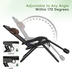 Amopatio Zero Gravity Reclining Patio Chair,XXL Foldable Lounge Chair with Removable Cup Holder/Headrest/Footrest,500LBS Capacity, Portable for Outdoor Patio Pool Backyard