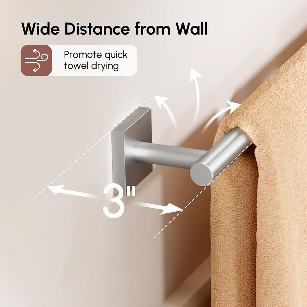 USHOWER Brushed Nickel Bath Towel Bar, 30 Inch Towel Racks for Bathroom