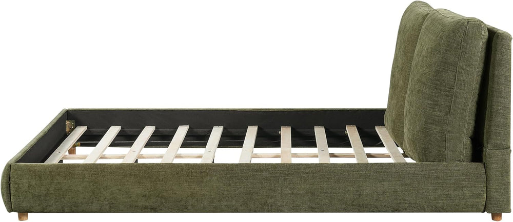 Queen Size Bed Frame, Upholstered Cloud Linen Platform Beds Frames