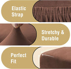 H.VERSAILTEX Velvet Dining Chair Covers Stretch Chair Covers for Dining Room Set of 6 Parson Chair Slipcovers Chair Protectors Covers Dining, Soft Thick Solid Velvet Fabric Washable, Caramel