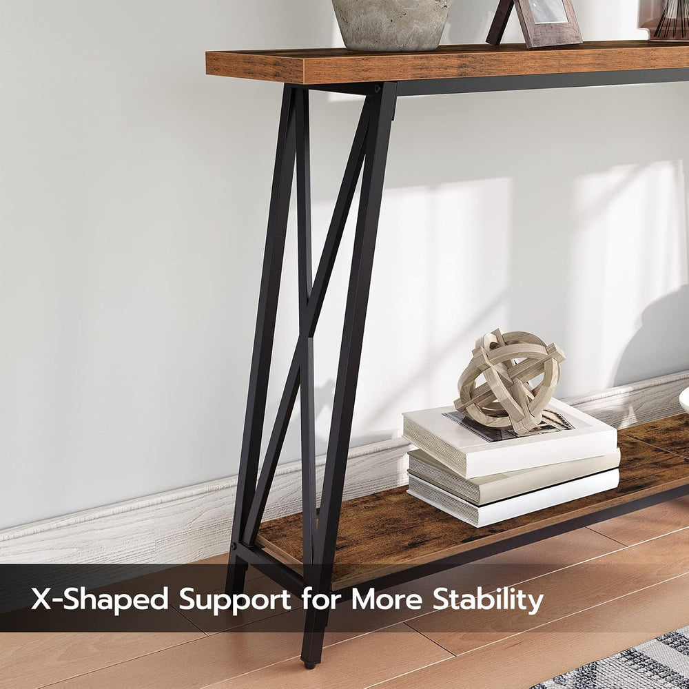 MAHANCRIS Console Table for Entryway, 63" Industrial Entryway Table, 2-T...