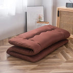 MAXYOYO Japanese Floor Mattress Futon Mattress, 4" Thicken Tatami Mat Sleeping Pad Foldable Roll Up Mat Boys Girls Dormitory Pad Kids Floor Lounger Pillow Bed, Charcoal Grey, Queen Size