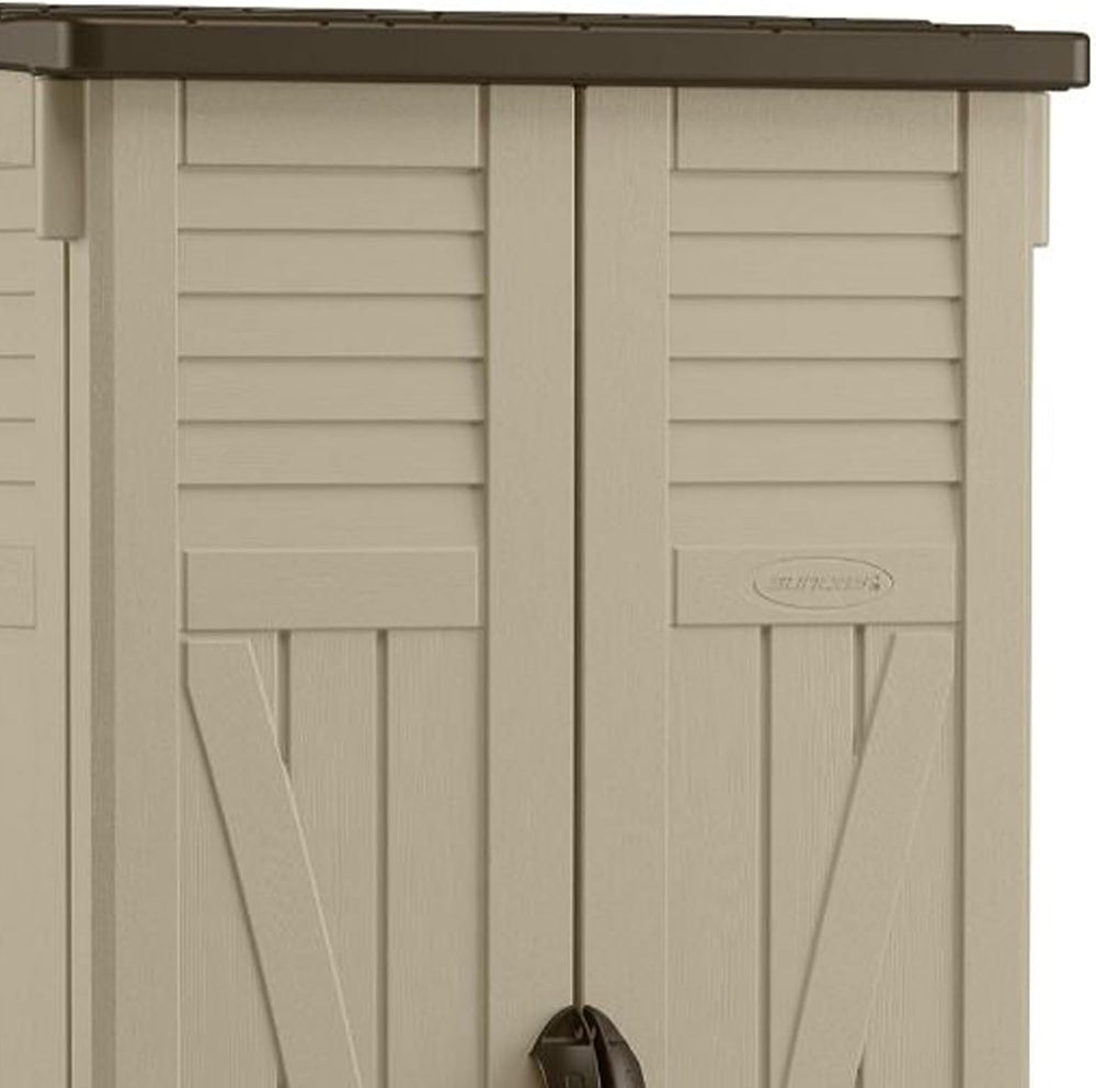 Suncast Vertical Shed, Compact Outdoor Storage System, 22 Cu. Ft. Capacity, S...