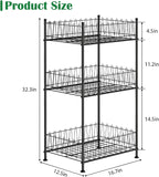 Water Bottle Organizer 3 Tier Water Bottle Holder Storage Rack Metal Drink Beverage Soda Can Organizer Shelf Stand for Floor Pantry Kitchen Classroom Food Storage, Black