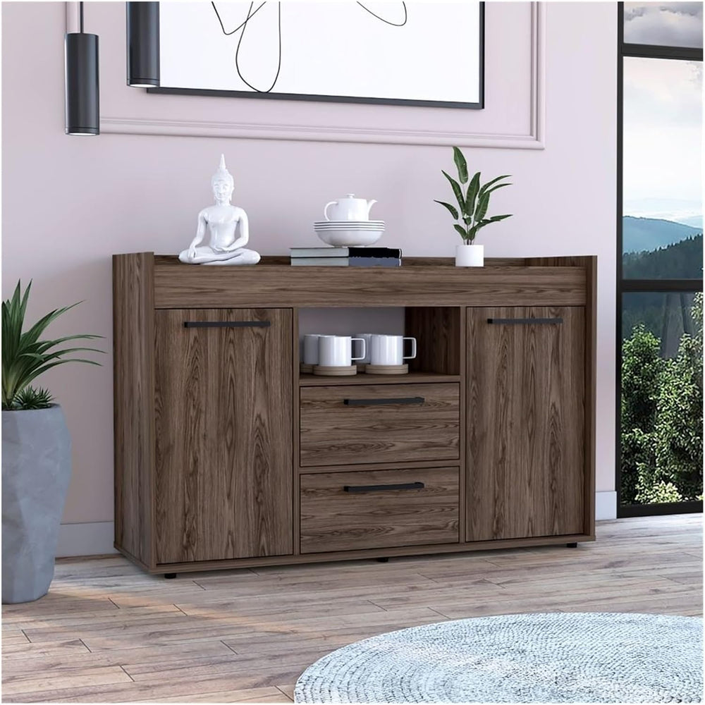 2-Drawer Sideboard Dark Walnut,Large Capacity Dining Cabinet,for Kitchen