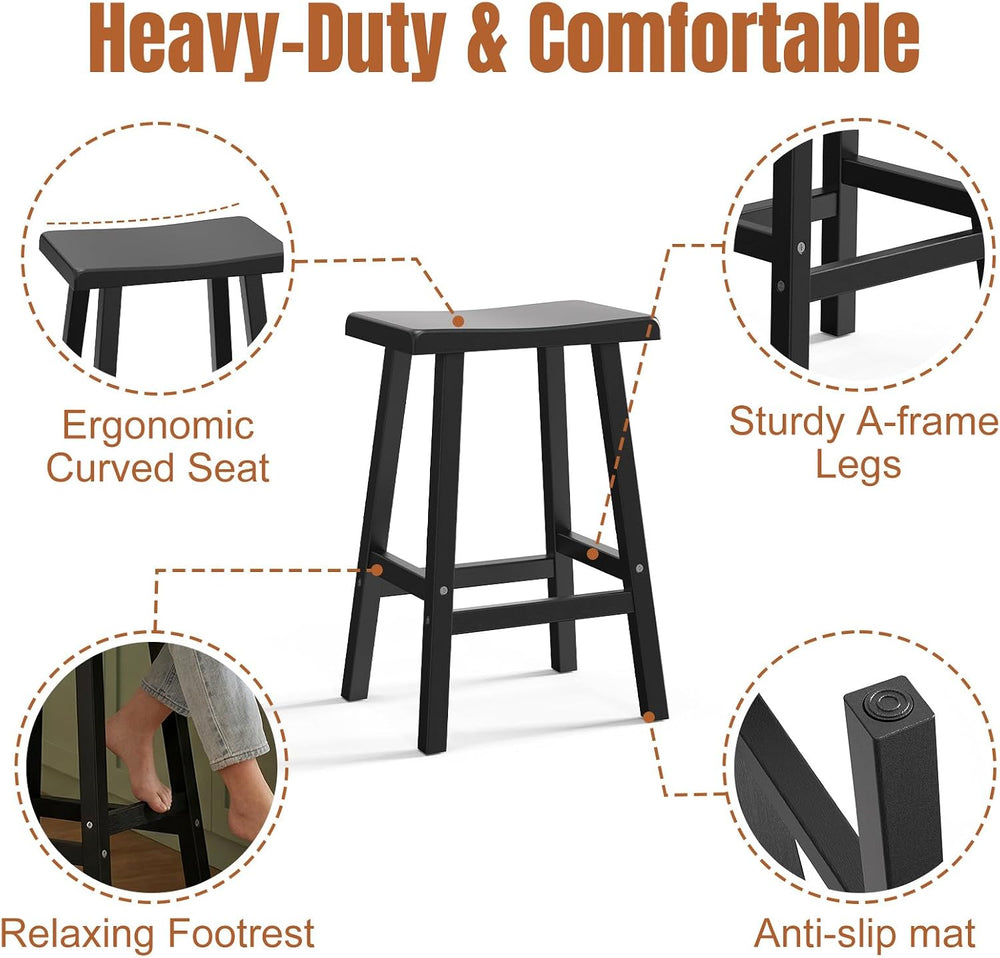 EFU Outdoor Bar Stools Set of 2,All-Weather Patio Stools & Bar Chairs, He...