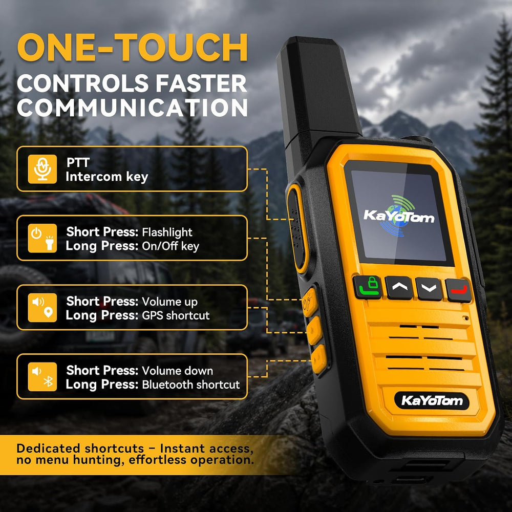 Lifetime Free GPS Rapid Long Range Walkie Talkies PoC Radios 2-Pack