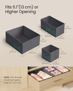 SONGMICS Drawer Organizer, Dresser Drawer Organizers, Set of 12, Foldable Fabric Storage Bins for Socks, Underwear, Bras, Ties, Scarves, Slate Gray URDZ006G03