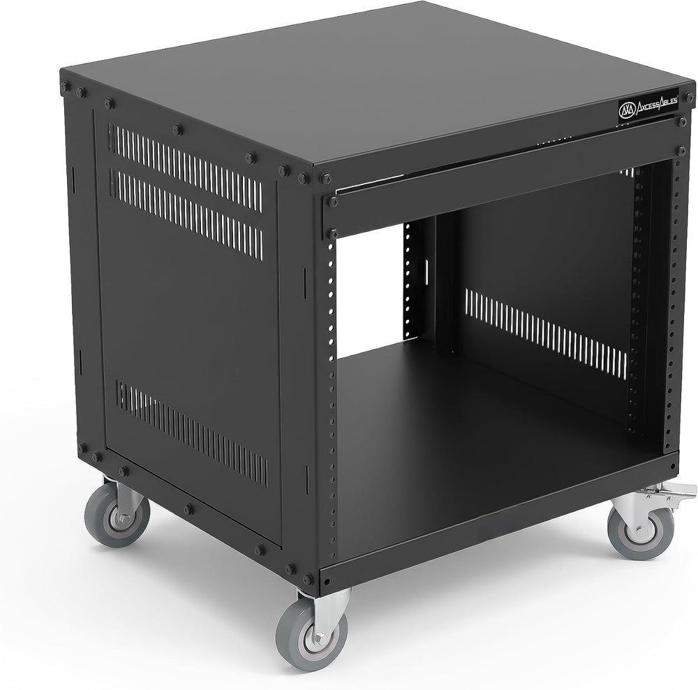 AxcessAbles 8U Network Rack with Wheels-500lb Capacity,18" Depth |19-Inc...