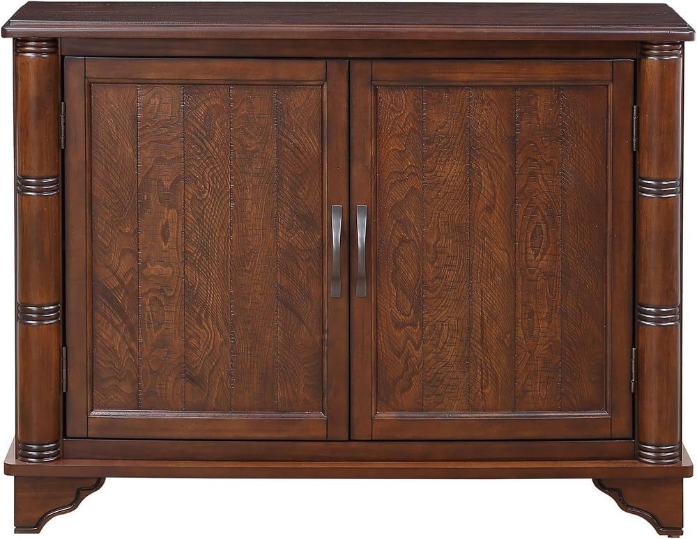 40" Sideboard Cabinet 2-Doors Solid Wood, Retro Buffet Cabinet with Stor...