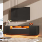 WLIVE LED TV Stand with Large Storage Cabinet, Modern Entertainment Center for 55/60/65/70/75 Inch TVs, Sturdy TV Console for Living Room, Bedroom,Rec Room(Black)