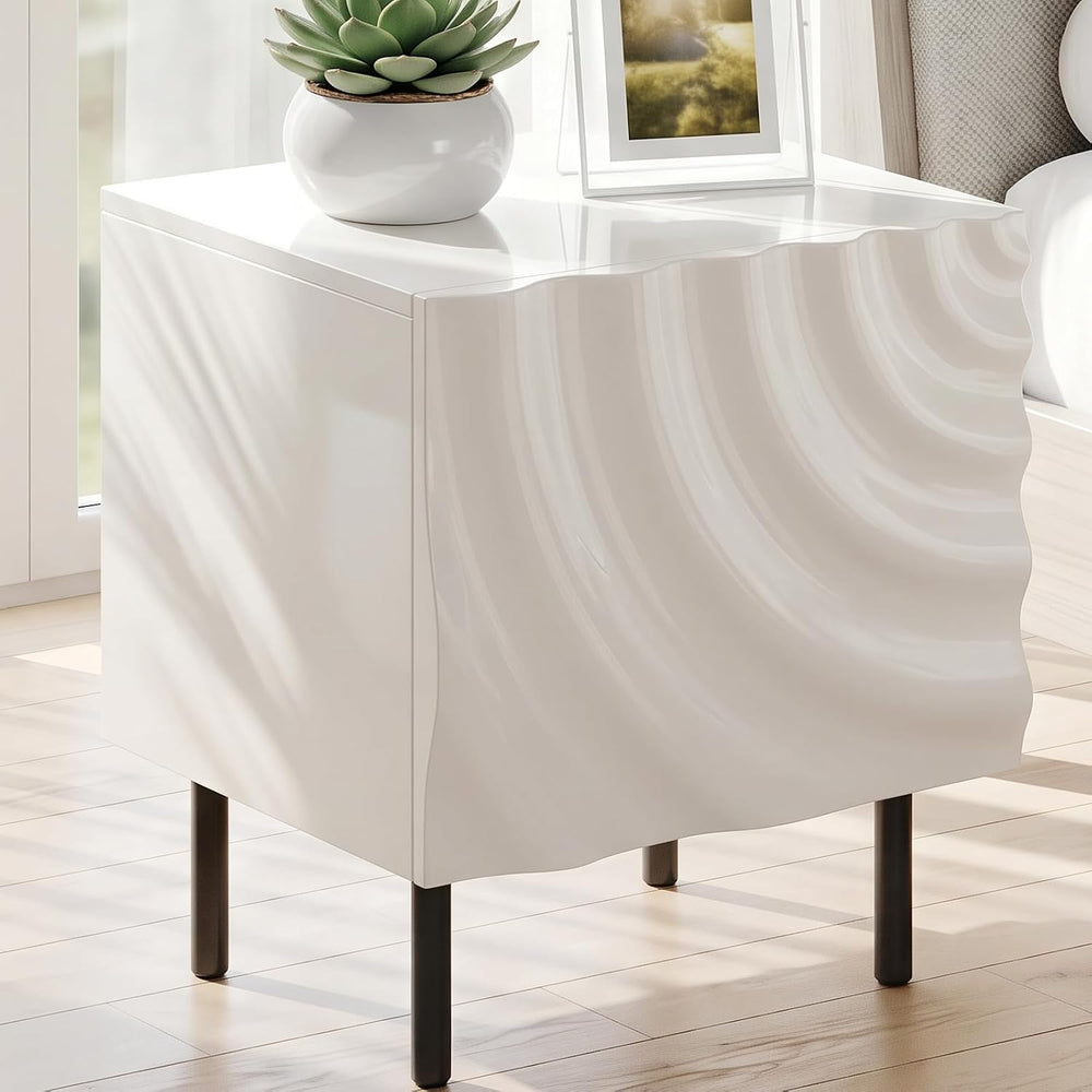 Nightstand Set of 2, Unique Design Side Table Set, Small Bedside Accent Table...