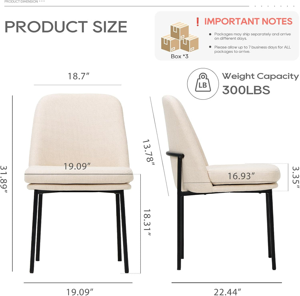 MALOL Dining Chairs Set of 6, Modern Dining Chairs, Fabric Upholstered Dining...